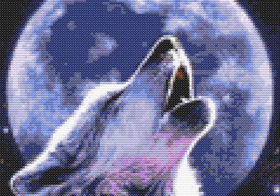 Cross-stitch pattern "The wolf and the moon"