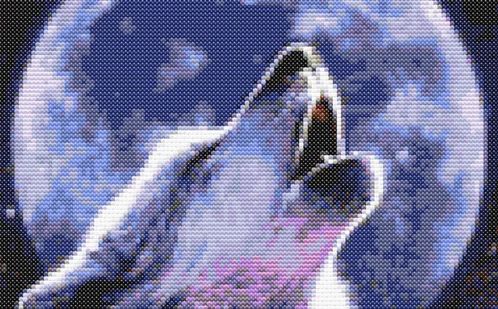Cross-stitch pattern "The wolf and the moon"