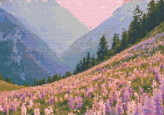 Cross-stitch pattern "Alpine sunset"