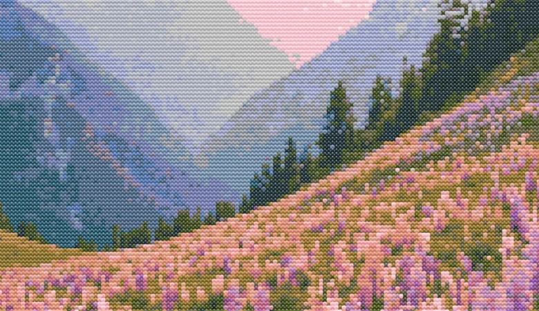 Cross-stitch pattern "Alpine sunset"