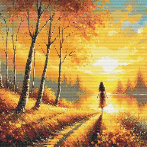 Схема вишивки хрестиком “Альпійський захід”