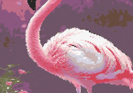 Cross-stitch pattern "Pink flamingo"