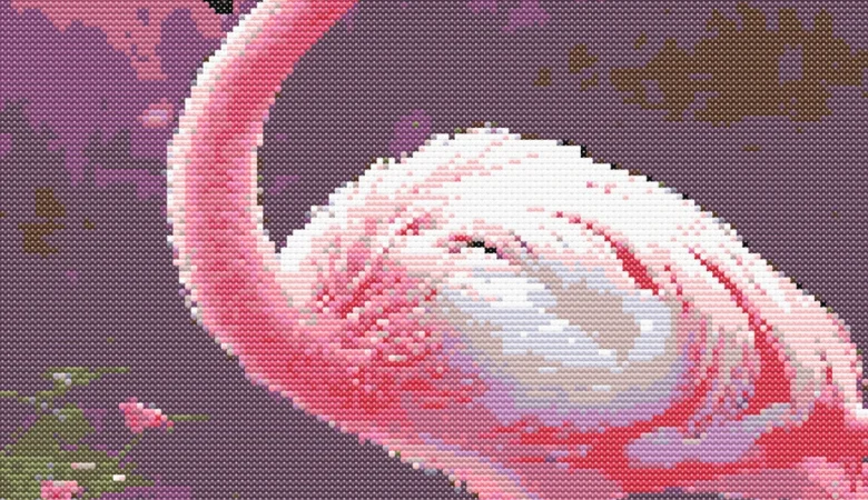 Cross-stitch pattern "Pink flamingo"
