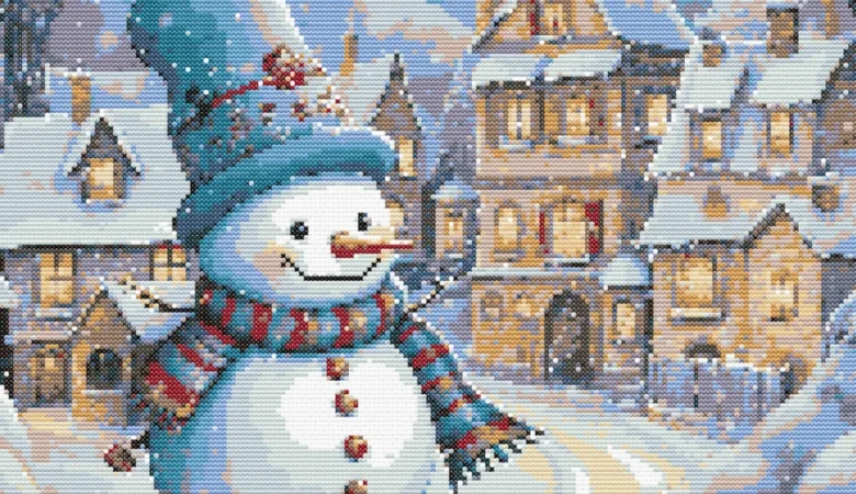 Cross-stitch pattern: "Jolly Snowman"