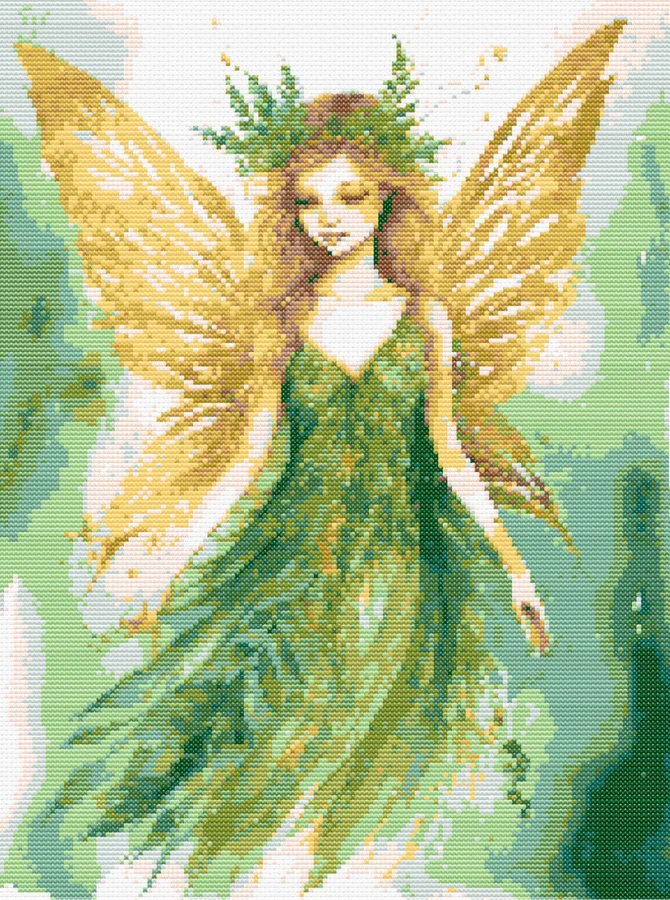 Forest fairy embroidery pattern