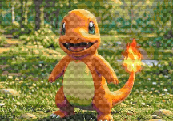 Cross-stitch pattern: "Pokemon Charmander"