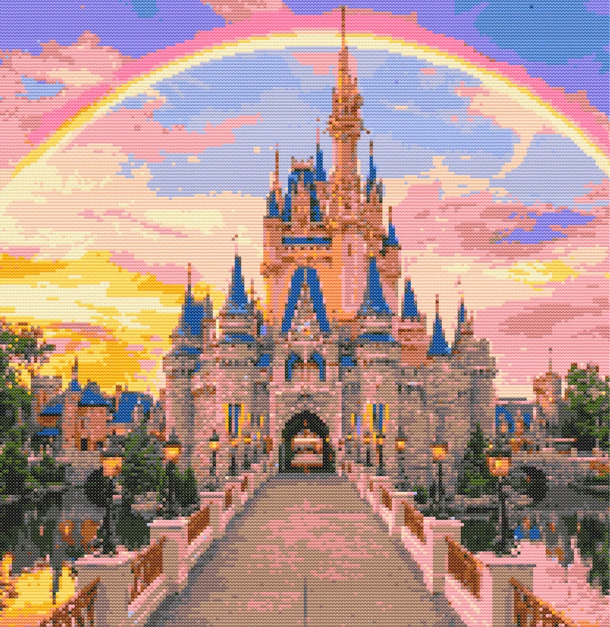Disney Castle cross stitch pattern