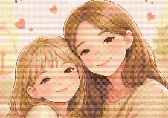 Cross-stitch pattern: "Happy Mother's Day"