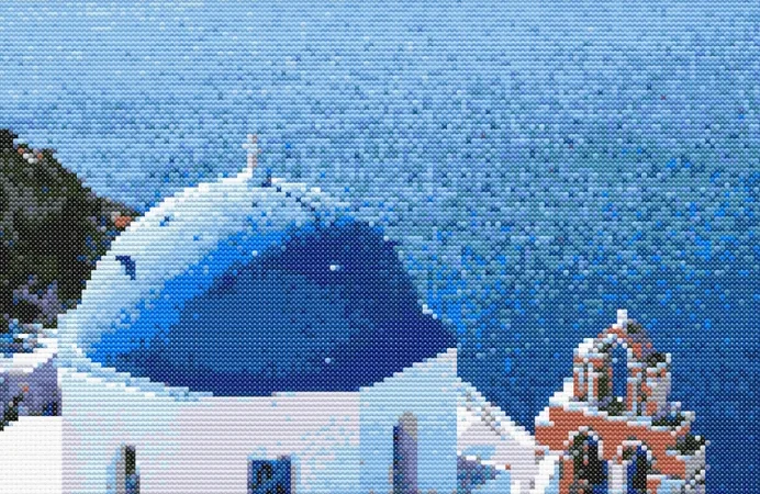 Cross-stitch pattern: "Santorini View"