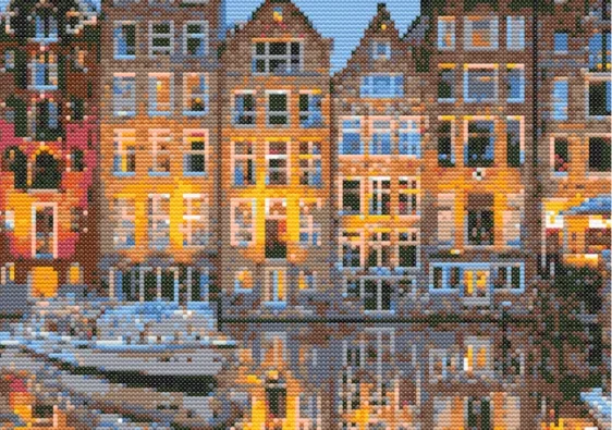 Cross-stitch pattern: "Dancing houses Amsterdam"